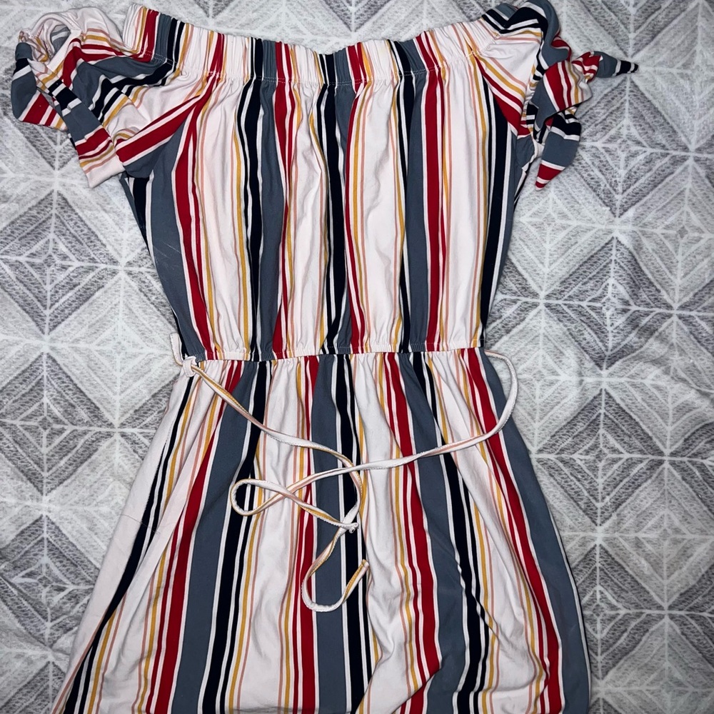 Striped Off-Shoulder Dress